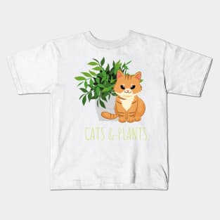 Easily Distracted by Cats and Plants Kids T-Shirt